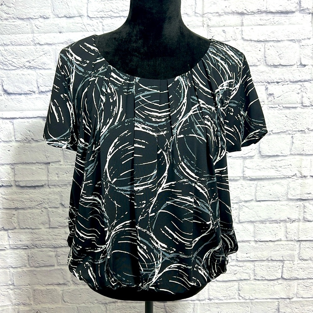 ALFANI Ruched Short Sleeve Shell Top